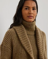 Lauren Ralph Women's Rib-Knit Shawl-Collar Cardigan