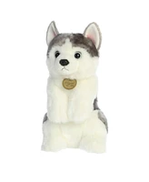 Aurora Medium Sitting Pretty Husky Pup Miyoni Tots Adorable Plush Toy White 10"