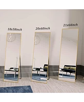Homlux Rectangular Free Stand Mirror 18"x58" in Gold