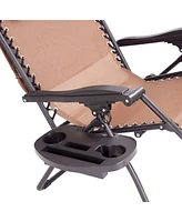 Gymax Folding Recliner Zero Gravity Lounge Chair W/ Shade Canopy Cup Holder