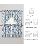 Caromio Geometric Quatrefoil Cotton Blend Kitchen Swag Valance Curtain Pair, 56" x 36"