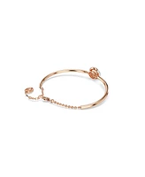 Swarovski Round Cut, White, Rose Gold-Tone Plated Dextera Bangle