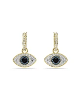 Swarovski Evil Eye, Blue, Gold-Tone Plated Symbolica Drop Earrings