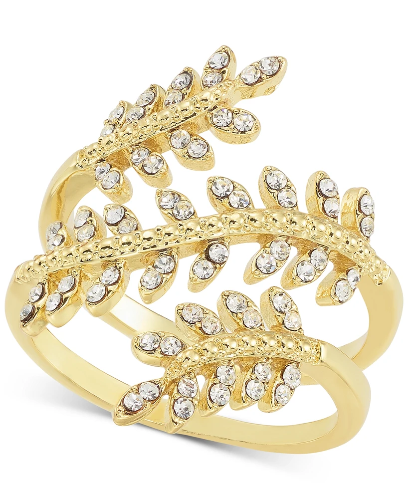 Charter Club Gold-Tone Pave Leaf Statement Ring, Created for Macy's