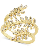 Charter Club Gold-Tone Pave Leaf Statement Ring, Created for Macy's