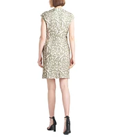 Natori Women's Printed Cap-Sleeve Sheath Dress