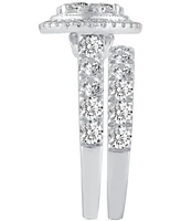 Diamond Halo Cluster Bridal Set (2-5/8 ct. t.w.) in 14k White Gold