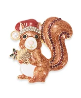 Holiday Lane Santa Hat Squirrel Pin, Created for Macy's