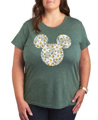 Hybrid Apparel Trendy Mickey Daisy Head Plus Graphic T-shirt