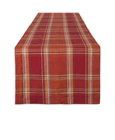 Design Imports Autumn Spice Plaid Table Runner, 14"x108 "