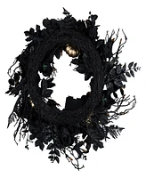 National Tree Company Chic Eek Black & Gold Wreath, 24 Inches