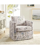 Modern Fabian Slipcovered Swivel Chair with Removable Slipcover