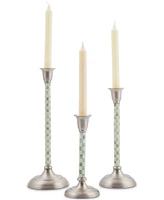 Mackenzie-Childs Sterling Check Small Candlestick