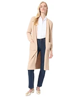 Jones New York Petite Ribbed Open-Front Duster Cardigan