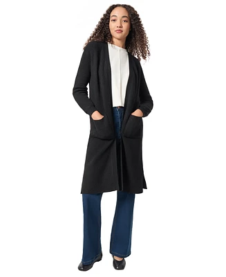 Jones New York Petite Ribbed Open-Front Duster Cardigan