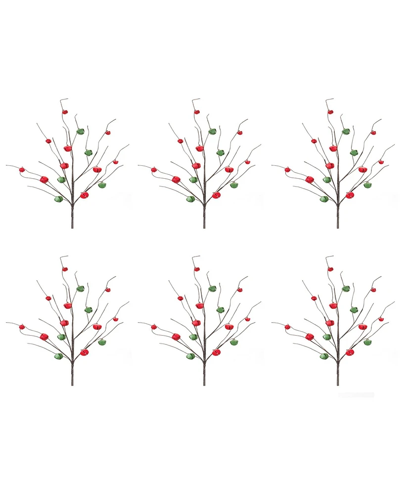 Slickblue Sleigh Bell Twig Branch (Set of 6)