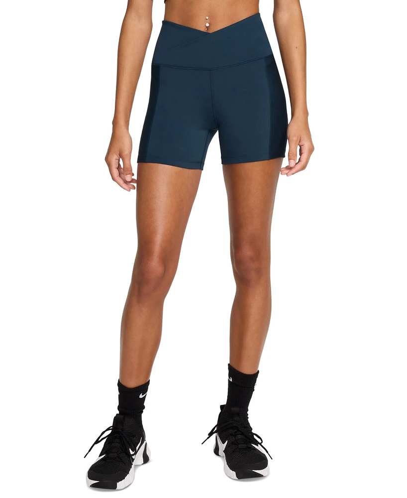 Nike Women's One High Crisscross Wrap-Waist Biker Shorts