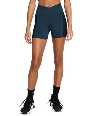 Nike Women's One High Crisscross Wrap-Waist Biker Shorts