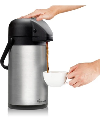 Vondior Thermal Coffee Carafe Dispenser 64 oz: Insulated Hot/Cold Stainless Steel