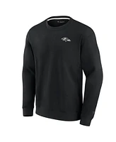 Fanatics Men's and Women's Black Baltimore Ravens Super Soft Pullover Crew Sweatshirt