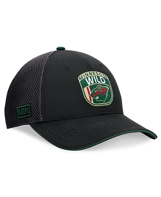 Fanatics Men's Black Minnesota Wild 2024 Nhl Draft on Stage Trucker Adjustable Hat