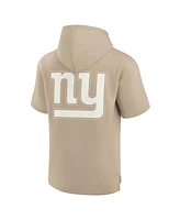 Fanatics Men's and Women's Khaki New York Giants Elements Super Soft Fleece Short Sleeve Pullover Hoodie