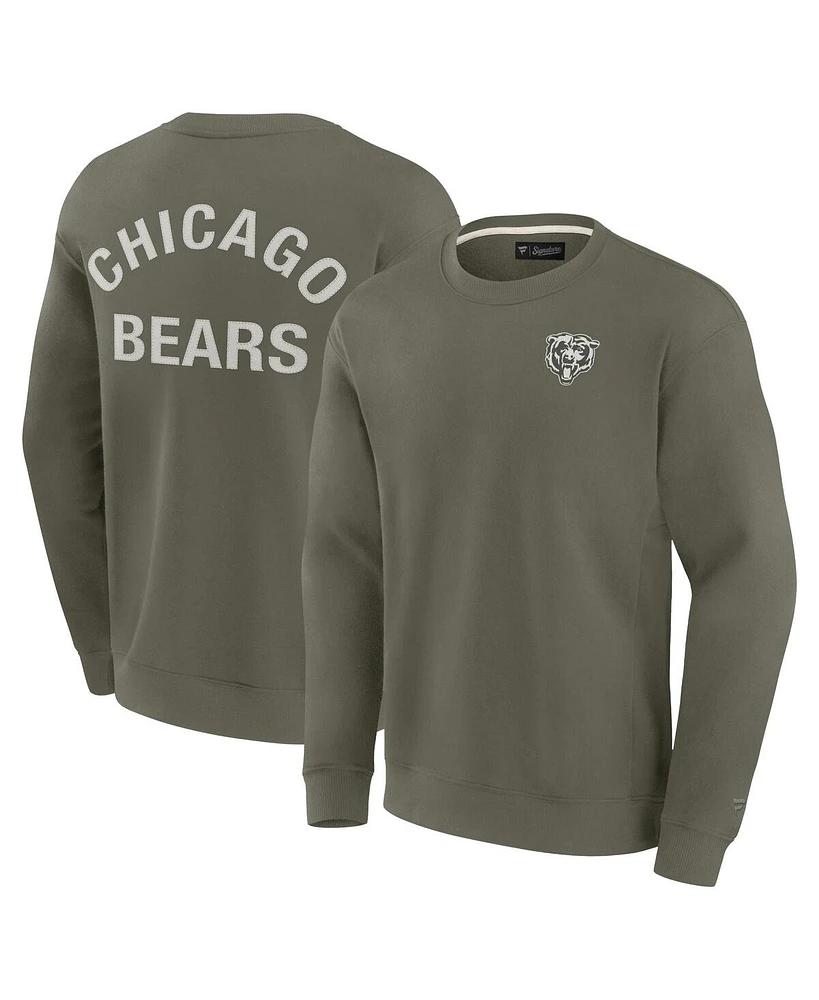 Fanatics Men's and Women's Olive Chicago Bears Super Soft Pullover Crew Sweatshirt