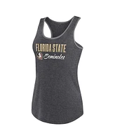 Fanatics Women's Heather Charcoal Florida State Seminoles Fuel Racerback Tank Top