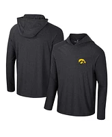 Colosseum Men's Black Iowa Hawkeyes Cloud Jersey Raglan Long Sleeve Hoodie T-Shirt