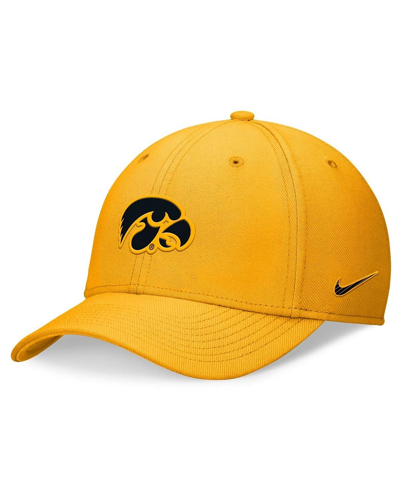 Nike Men's and Women's Gold Iowa Hawkeyes 2024 Sideline Rise Swoosh Flex Hat