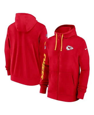 Nike Men's Red Kansas City Chiefs 2024 Sideline Club Full-Zip Hoodie