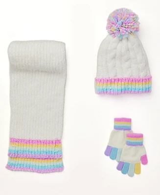 InMocean Big Girls Hat, Glove, Scarf, 3 piece set