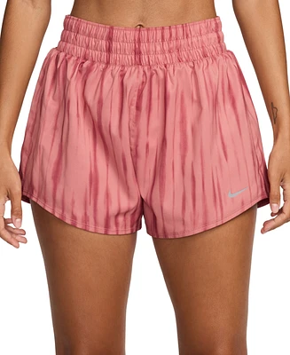 Nike Women's One Dri-fit High-Waist Brief-Lined Printed Shorts