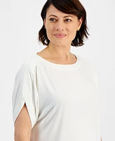 Jm Collection Women's Boat-Neck Drop-Sleeve Blouse, Created for Macy's