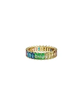 Swarovski Baguette Cut, Multicolored, Gold-Tone Plated Matrix Ring