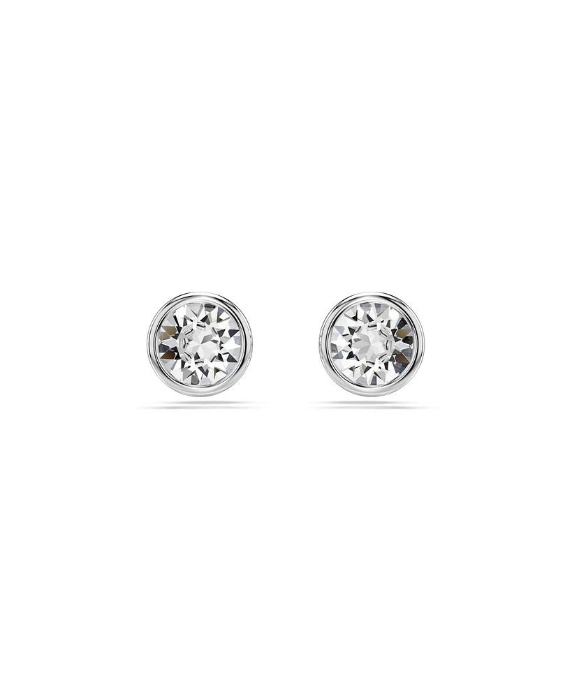 Swarovski Round Cut, White, Rhodium Plated Imber Stud Earrings