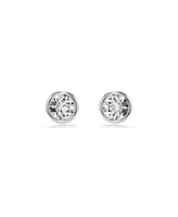 Swarovski Round Cut, White, Rhodium Plated Imber Stud Earrings