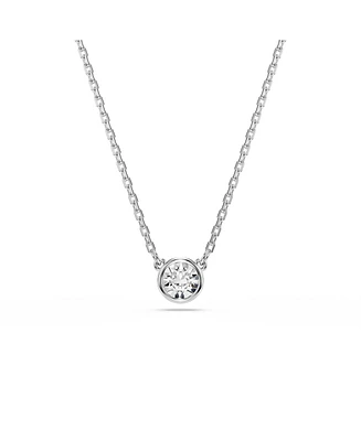 Swarovski Imber Pendant, Round Cut, White, Rhodium Plated Necklace