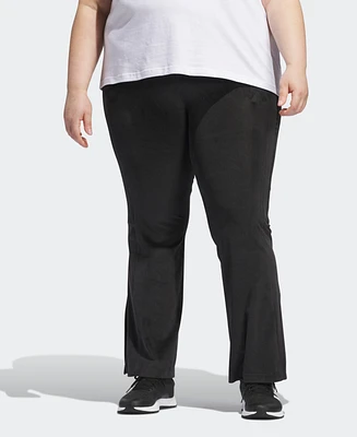 Adidas Plus Size Tiro 3-Stripes Stretch Velour Flared Leggings Pants