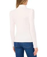 CeCe Women's Puff-Shoulder Long-Sleeve Turtleneck Top