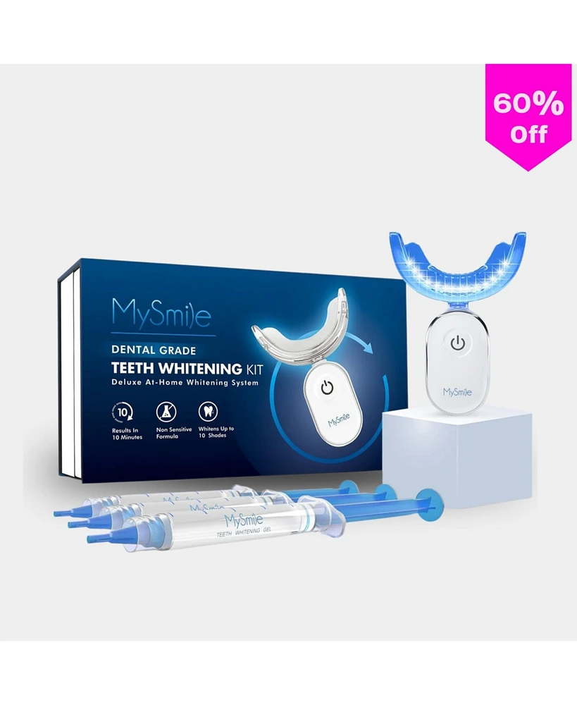 MySmile Teeth Whitening Kit for Sensitive Teeth with Led Light, 10 Min Non-Sensitive Fast Teeth Whitener, 3 22% Cp Teeth Whitening Gel, Enamel Safe