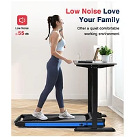 Redliro Under Desk Treadmill 2 1 Walking Machine, Portable, Folding, Electric, Motorized, and Jogging Blue