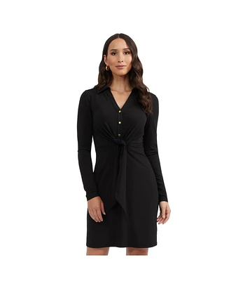 Ellen Tracy Women's Tie Front Shirt Dress