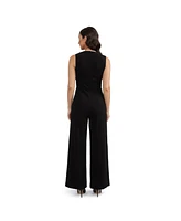 Ellen Tracy Women's Wide Leg Jumpsuit with Waist-Tie