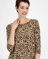 Jm Collection Women's Printed Swing Top, Created for Macy's