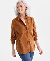 Style & Co Women's Cotton Corduroy Overshirt, Created for Macy's