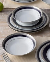 Noritake Crestwood Cobalt Platinum Set of 4 Soup Bowls, Service For 4