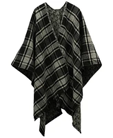 Michael Kors Mk Plaid Reversible Ruana