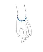 Bling Jewelry Jewelry Set Good Luck Amulet Turkish Translucent Glass Bead Evil Eye Bracelet Earrings Sterling Silver Blue 7.5 Inch