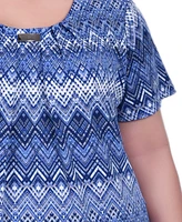 Ny Collection Plus Size Short Sleeve Top with Hardware